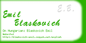 emil blaskovich business card